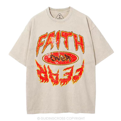 Faith Over Fear Christian Washed T-Shirt