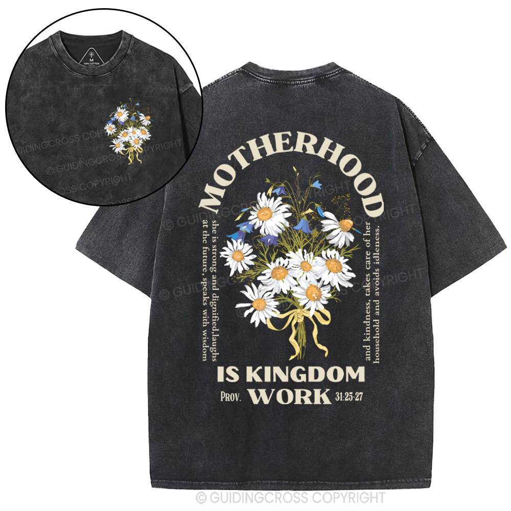 Motherhood Is Kingdom Christian Washed T-Shirt