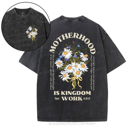 Motherhood Is Kingdom Christian Washed T-Shirt