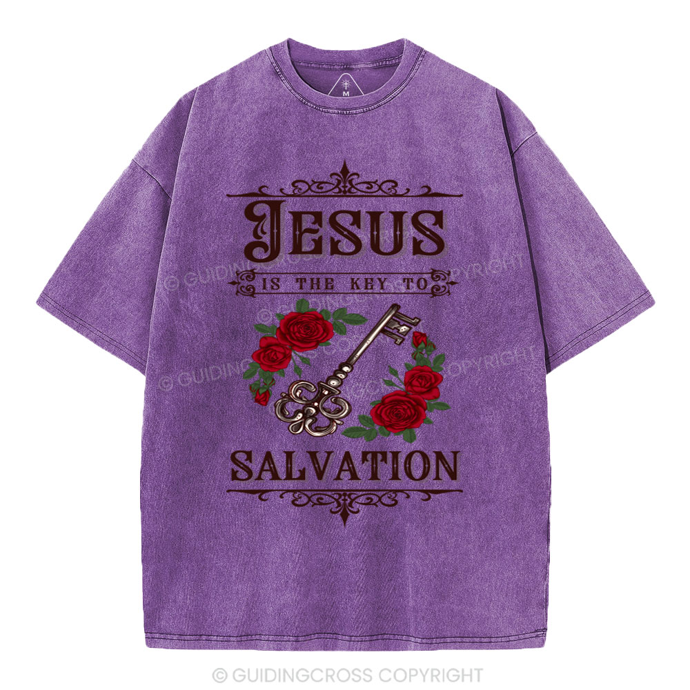 Jesus Is The Key To Salvation Christian Washed T-Shirt