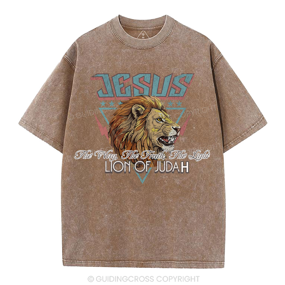 Jesus Lion Of Juda Christian Washed T-Shirt