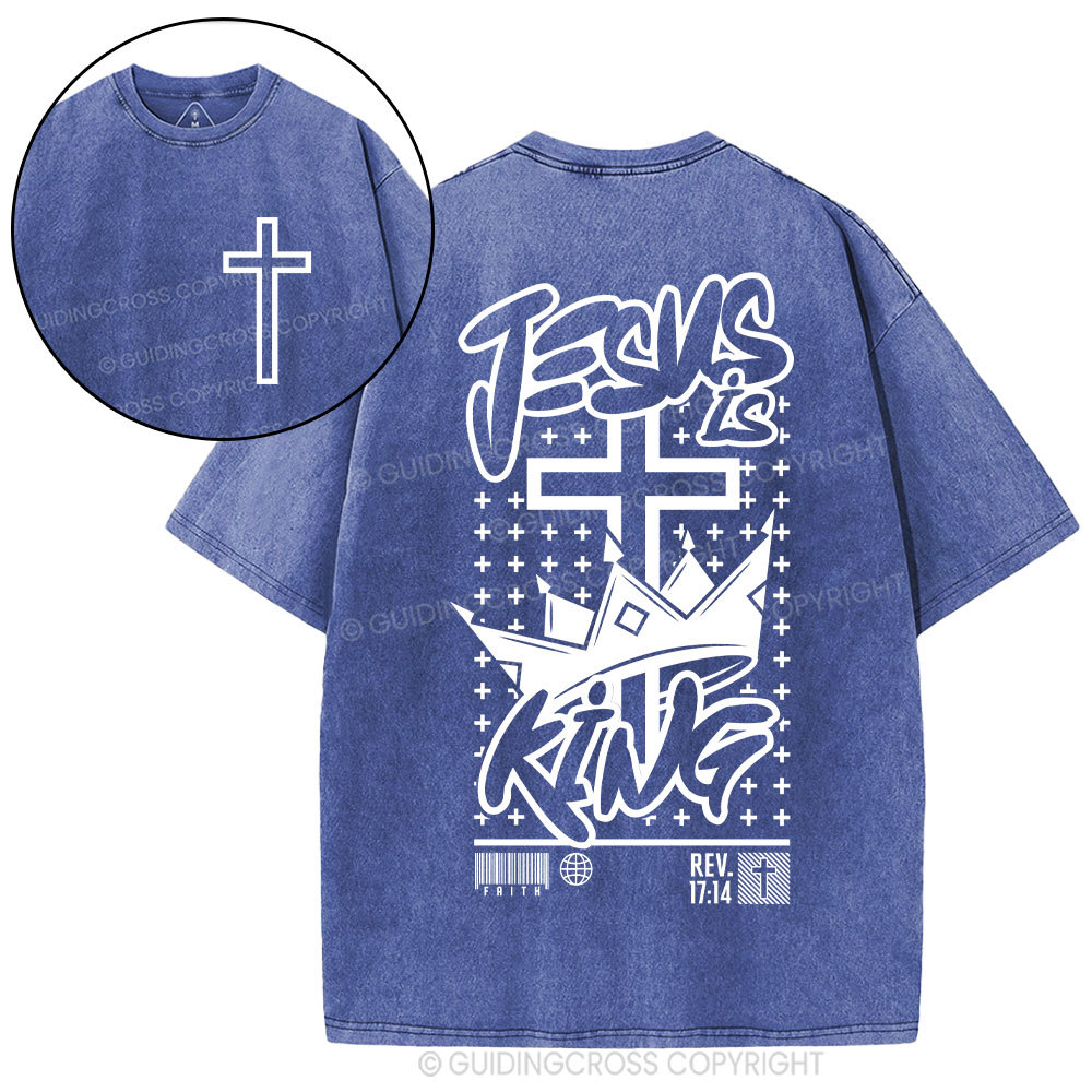 Jesus Is King Christian Washed T-Shirt
