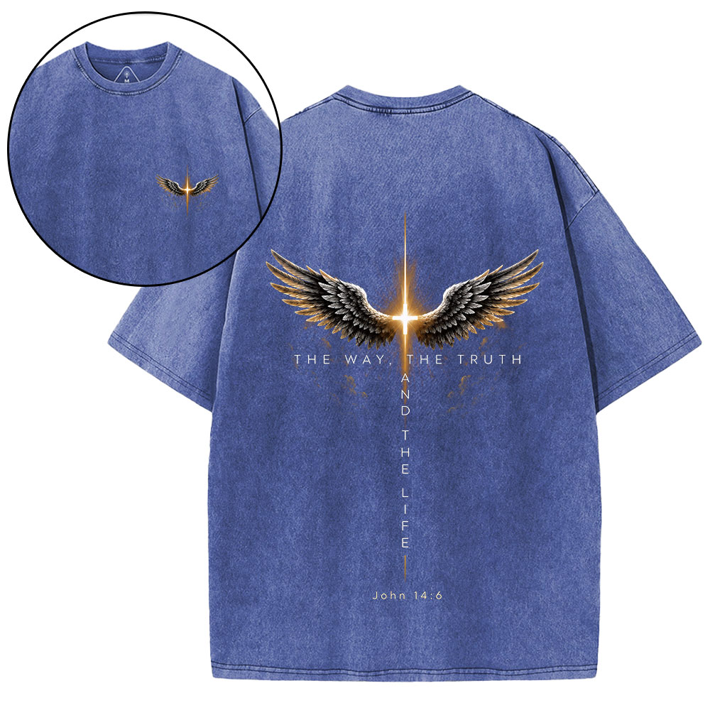 The Way The Truth The Life Christian Washed T-Shirt