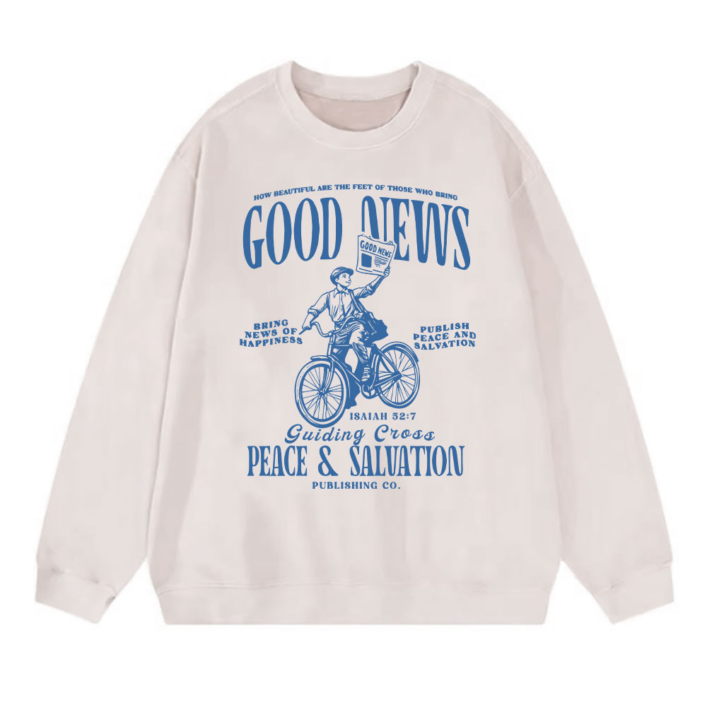 Good News Christian Washed Sweatshirt Sale - GuidingCross