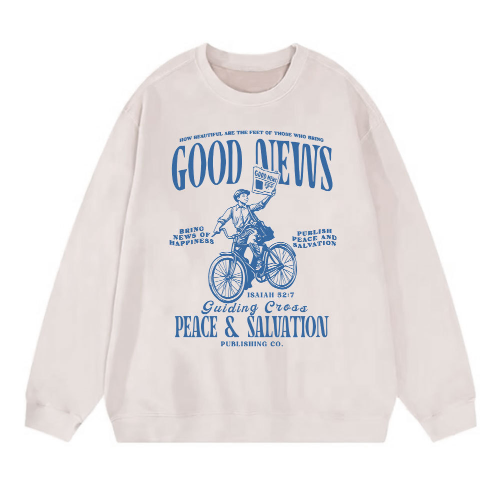 Good News Christian Washed Sweatshirt Sale - GuidingCross