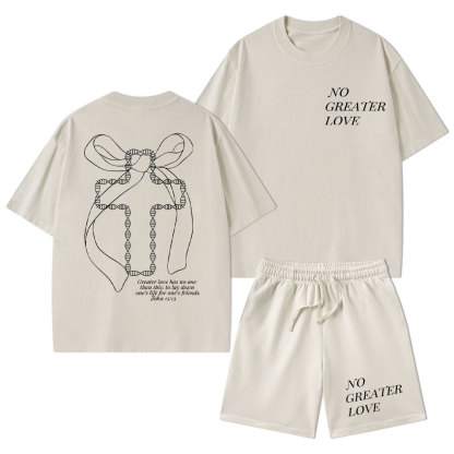 No Greater Love Christian Washed T-Shirt & Shorts