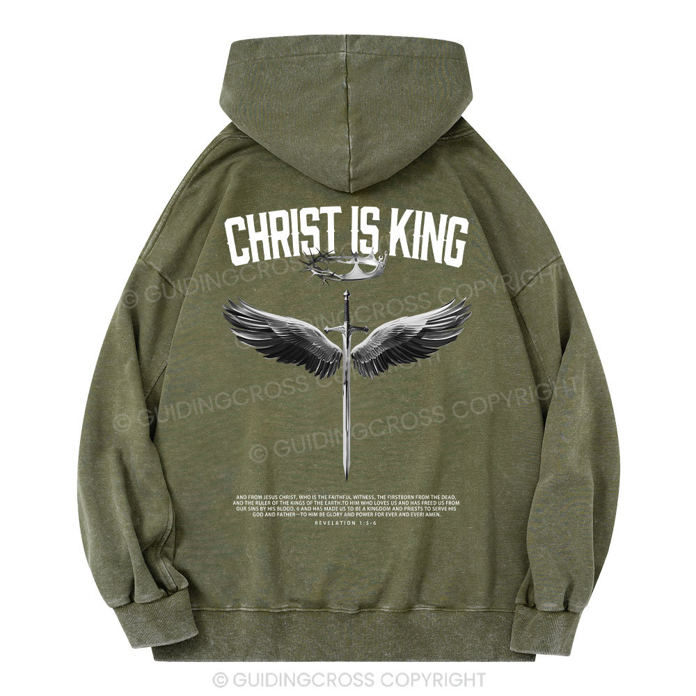 Christ Is King Christian Washed Hoodie