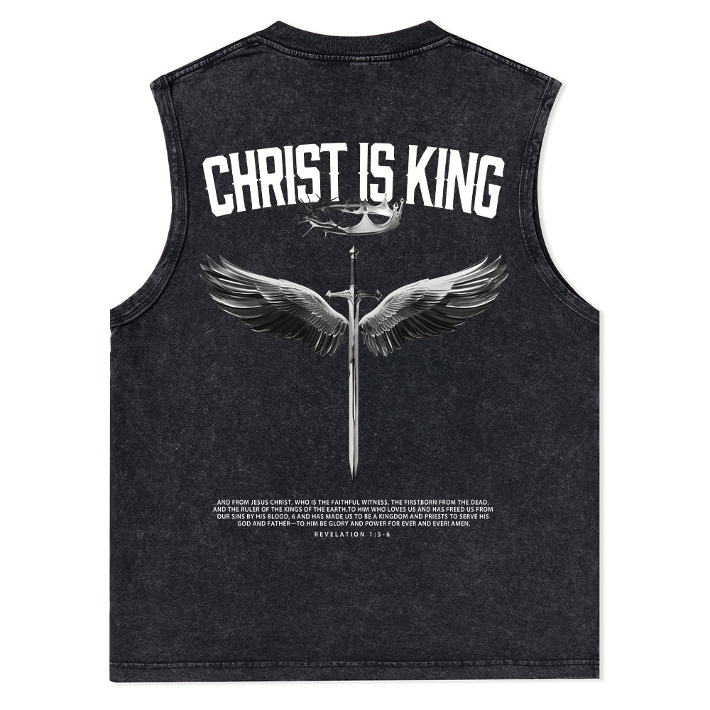 Christ Is King Christian Washed sleeveless Tee