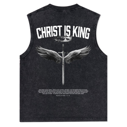 Christ Is King Christian Washed sleeveless Tee