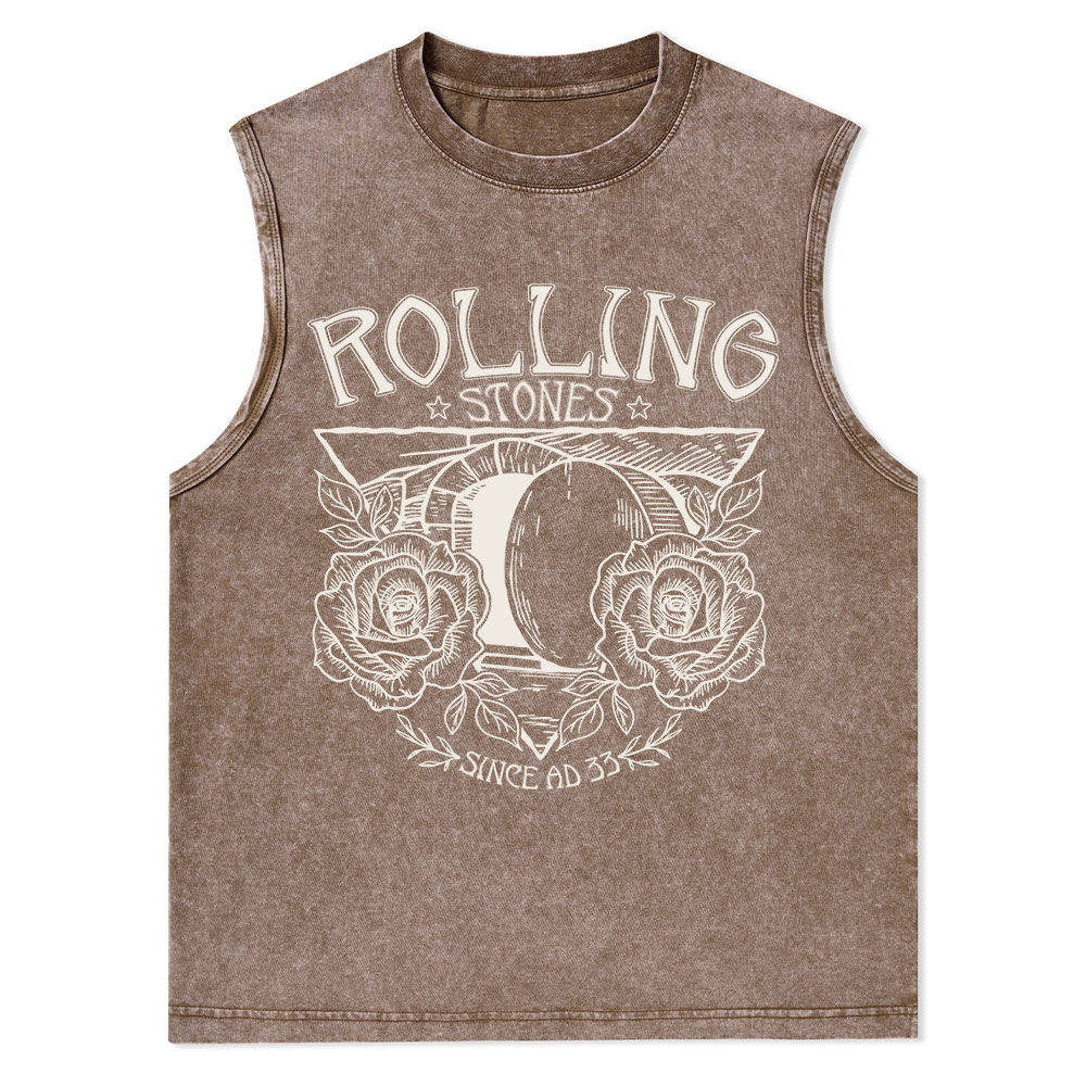 Rolling Stones Retro Christian Washed sleeveless Tee