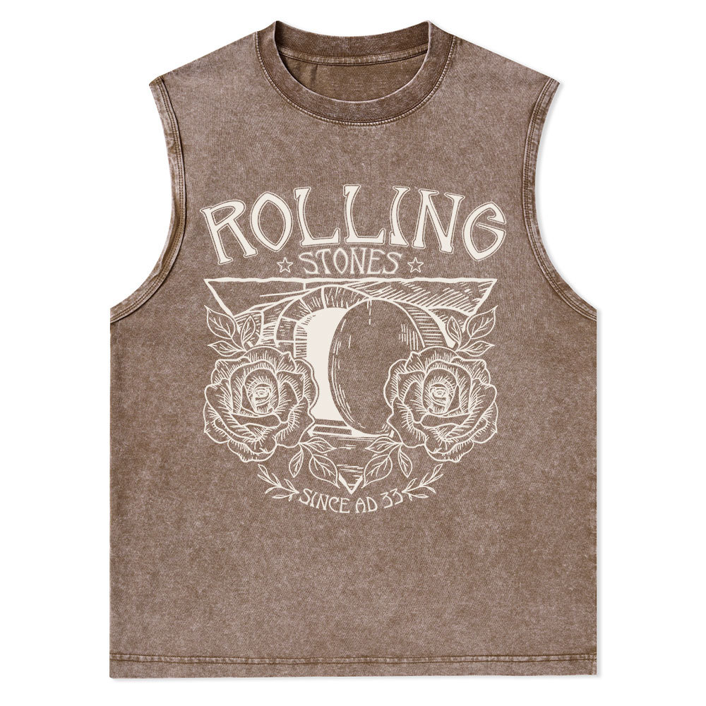 Rolling Stones Retro Christian Washed sleeveless Tee