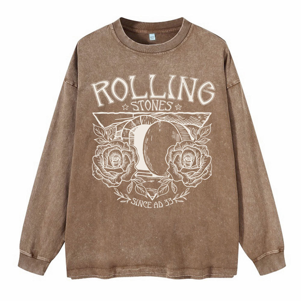 Rolling Stones Retro Christian Washed Long Sleeve T-Shirt