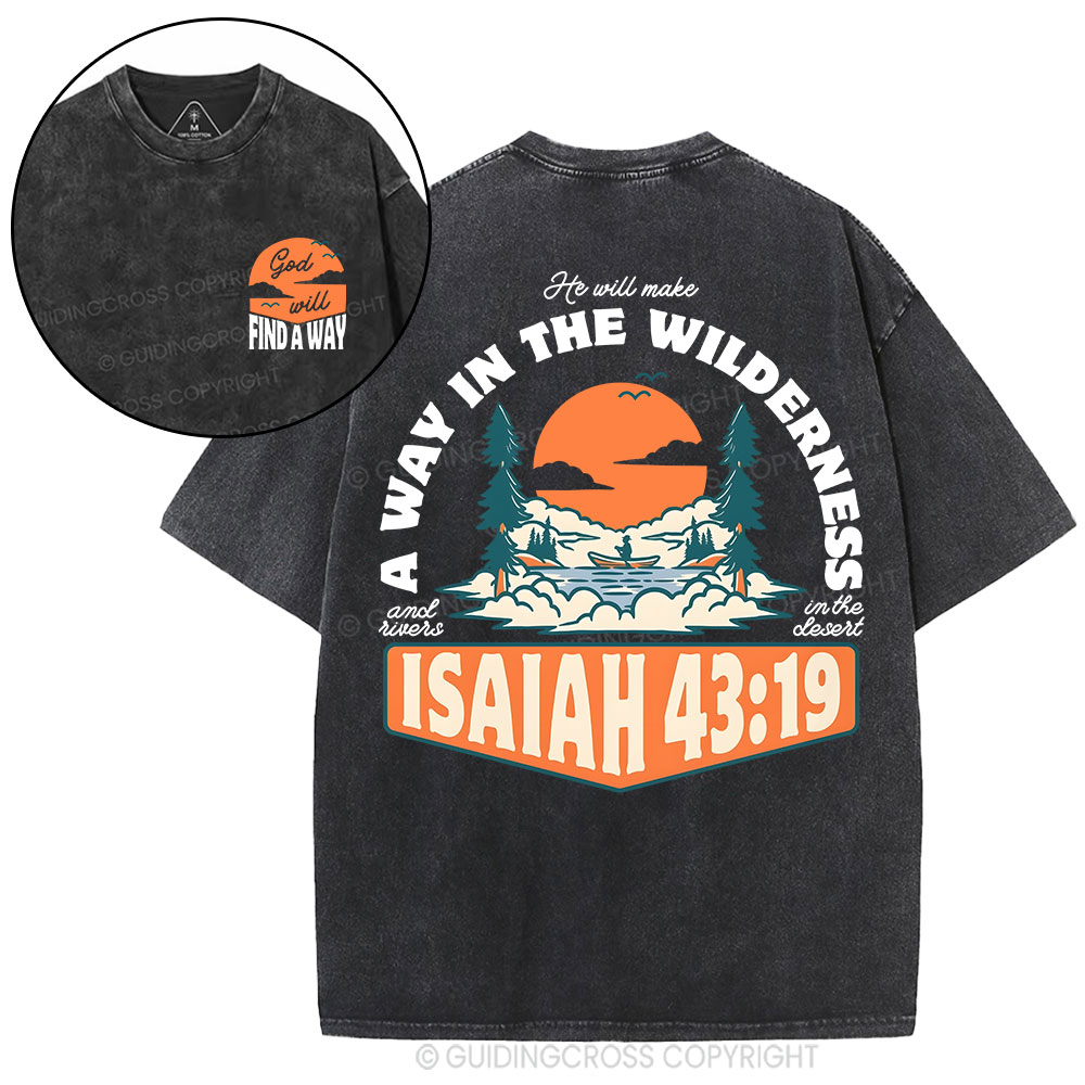 A Way In The Wilderness Christian Washed T-Shirt