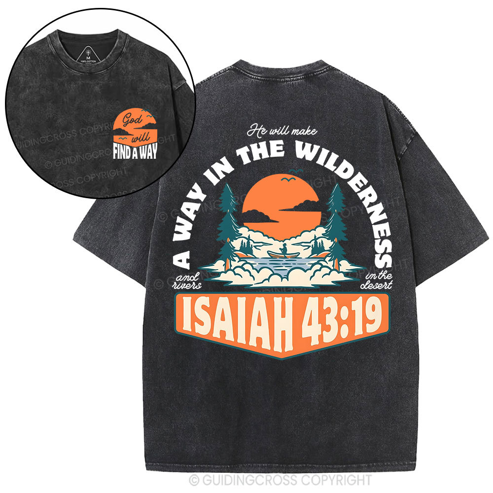 A Way In The Wilderness Christian Washed T-Shirt