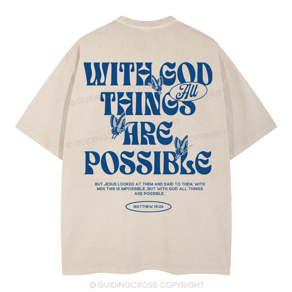 With God All Things Are Possible Christian Washeed T-Shirt