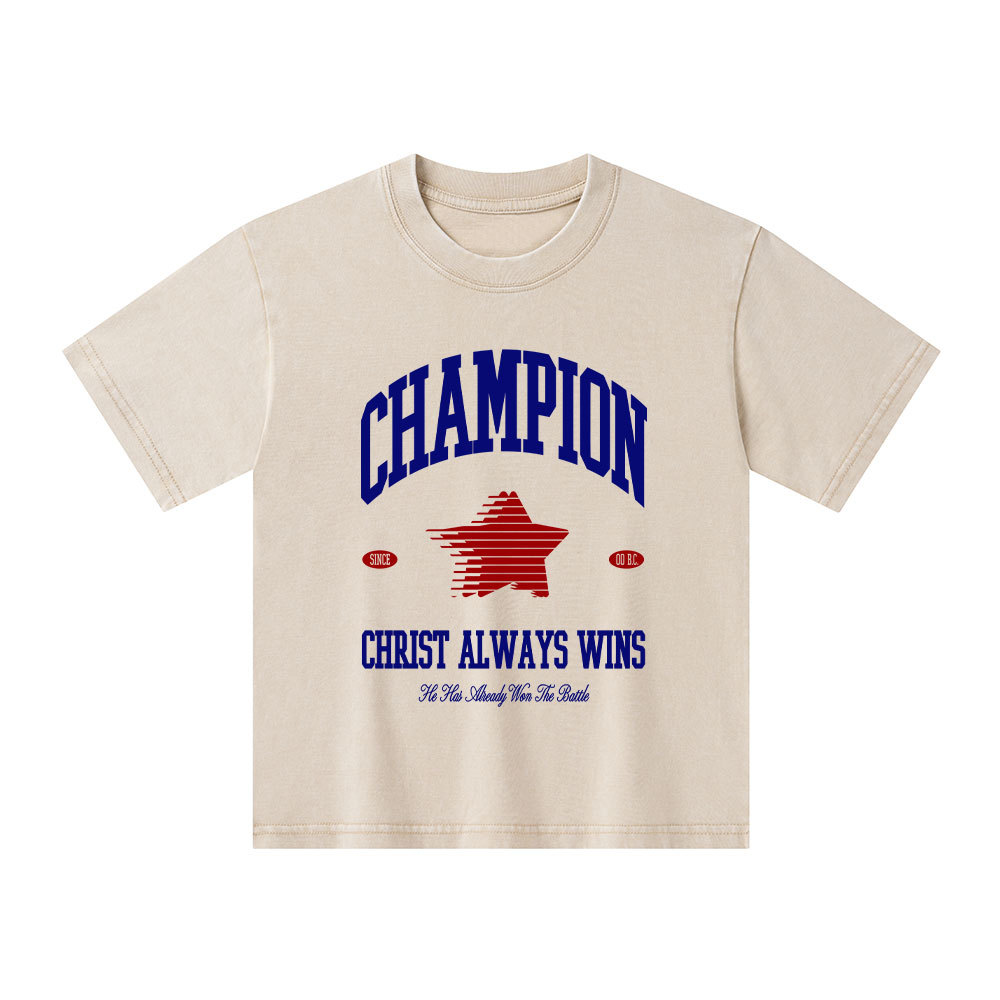 Christ Always Wins Kid Washed T-Shirt