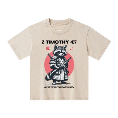 Fought The Good Fight Raccoon Kid Washed T-Shirt