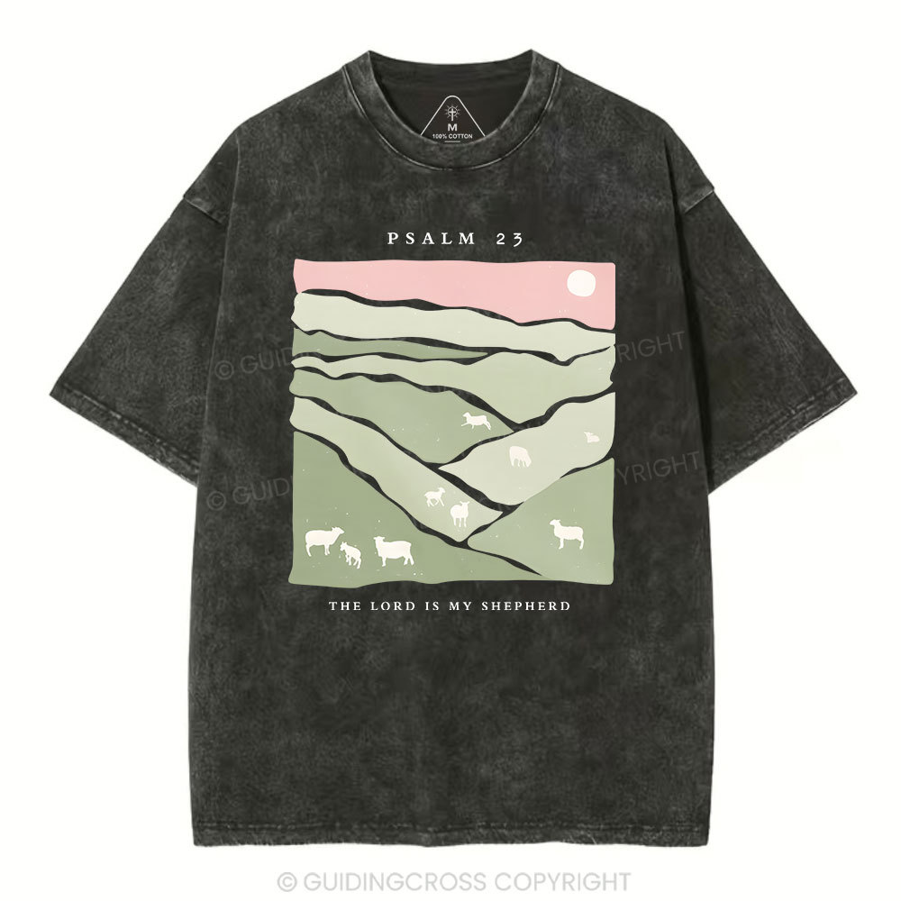 The Lord Is My Shepherd Christian Washed T-Shirt Sale - GuidingCross