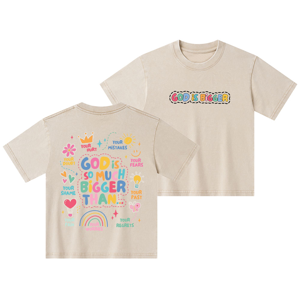 God Is Bigger Kid Washed T-Shirt