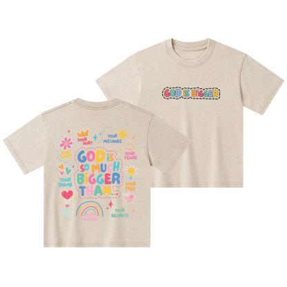 God Is Bigger Kid Washed T-Shirt