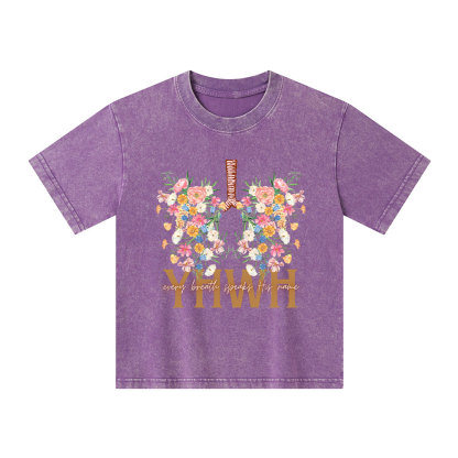 YHWH Floral Kid Washed T-Shirt