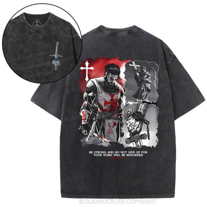 Be Strong And Do Not Give Up Christian Washed T-Shirt