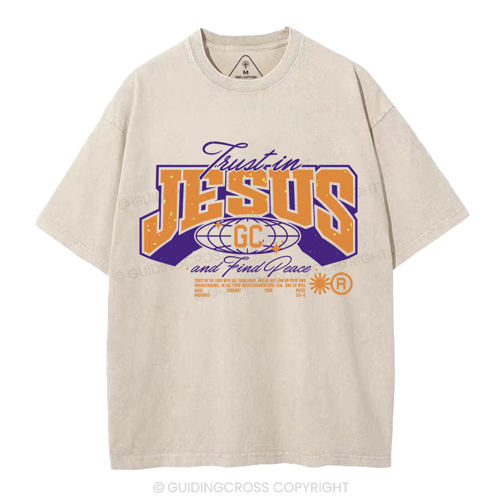 Trust In Jesus Christian Washed T-Shirt