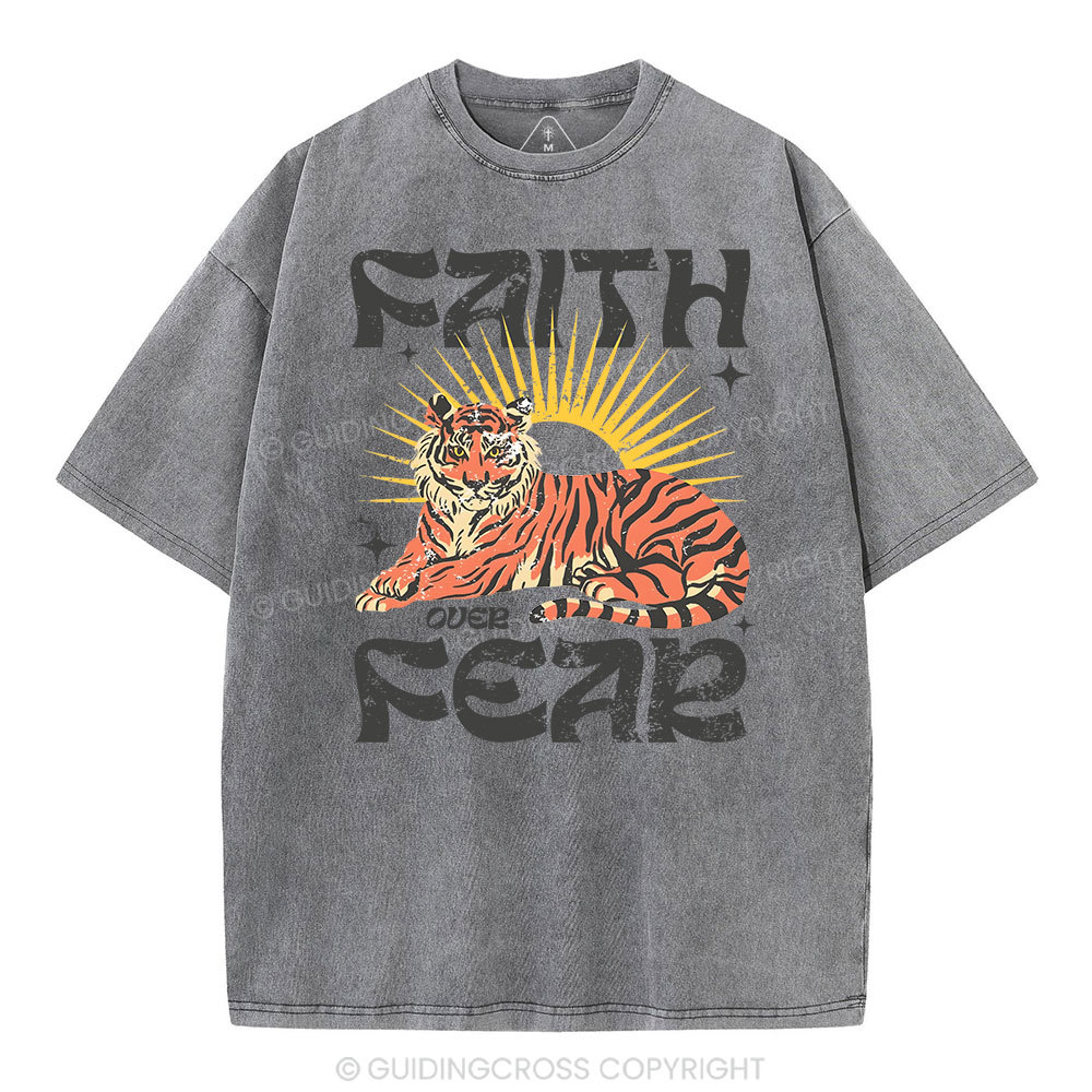 Faith Over Fear Christian Washed T-Shirt