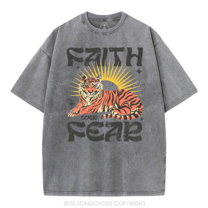 Faith Over Fear Christian Washed T-Shirt