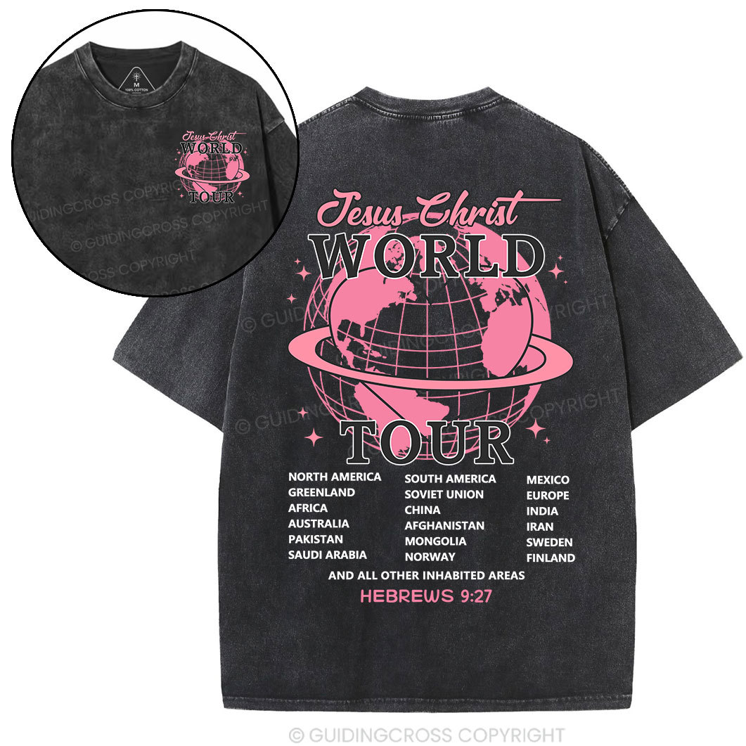 Jesus World Tour Christian Washed T-Shirt