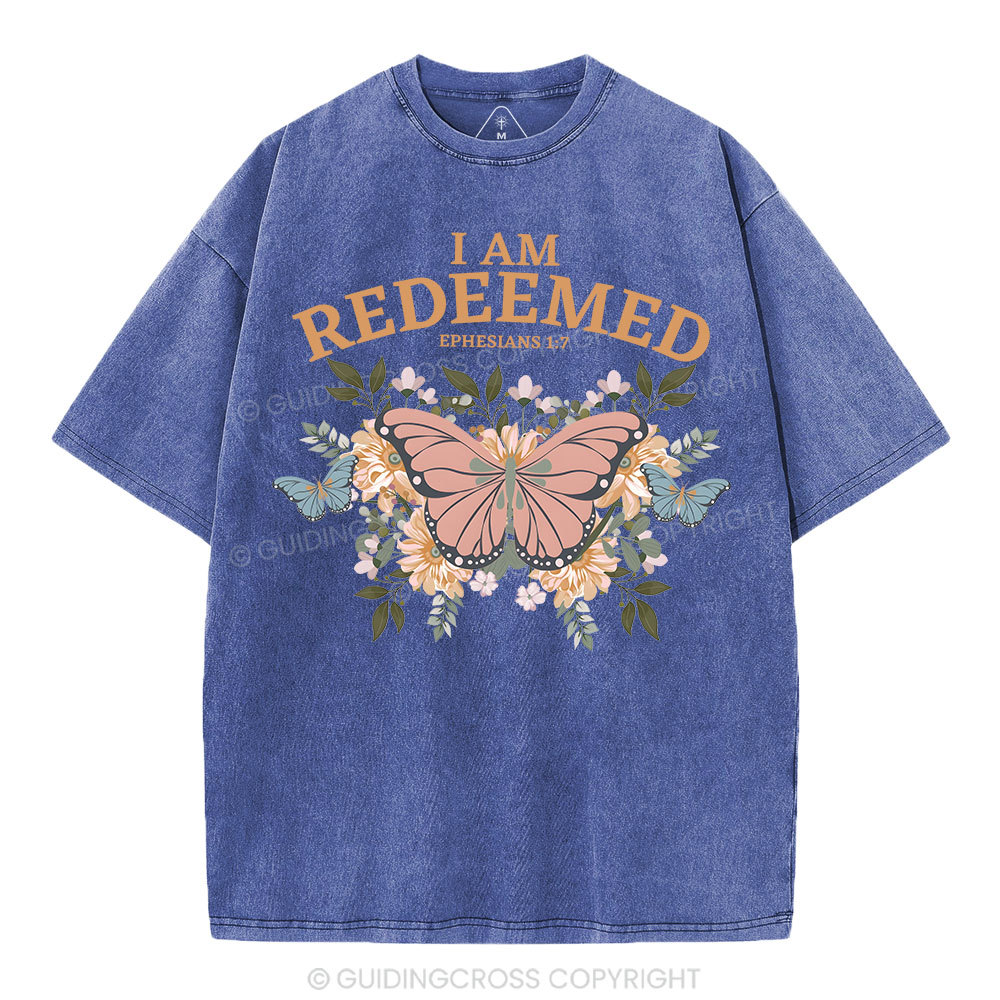 I Am Redeemed Christian Washed T-Shirt