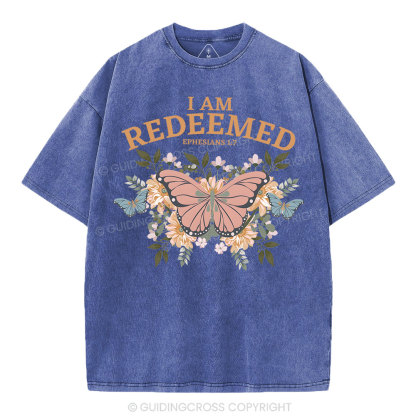 I Am Redeemed Christian Washed T-Shirt