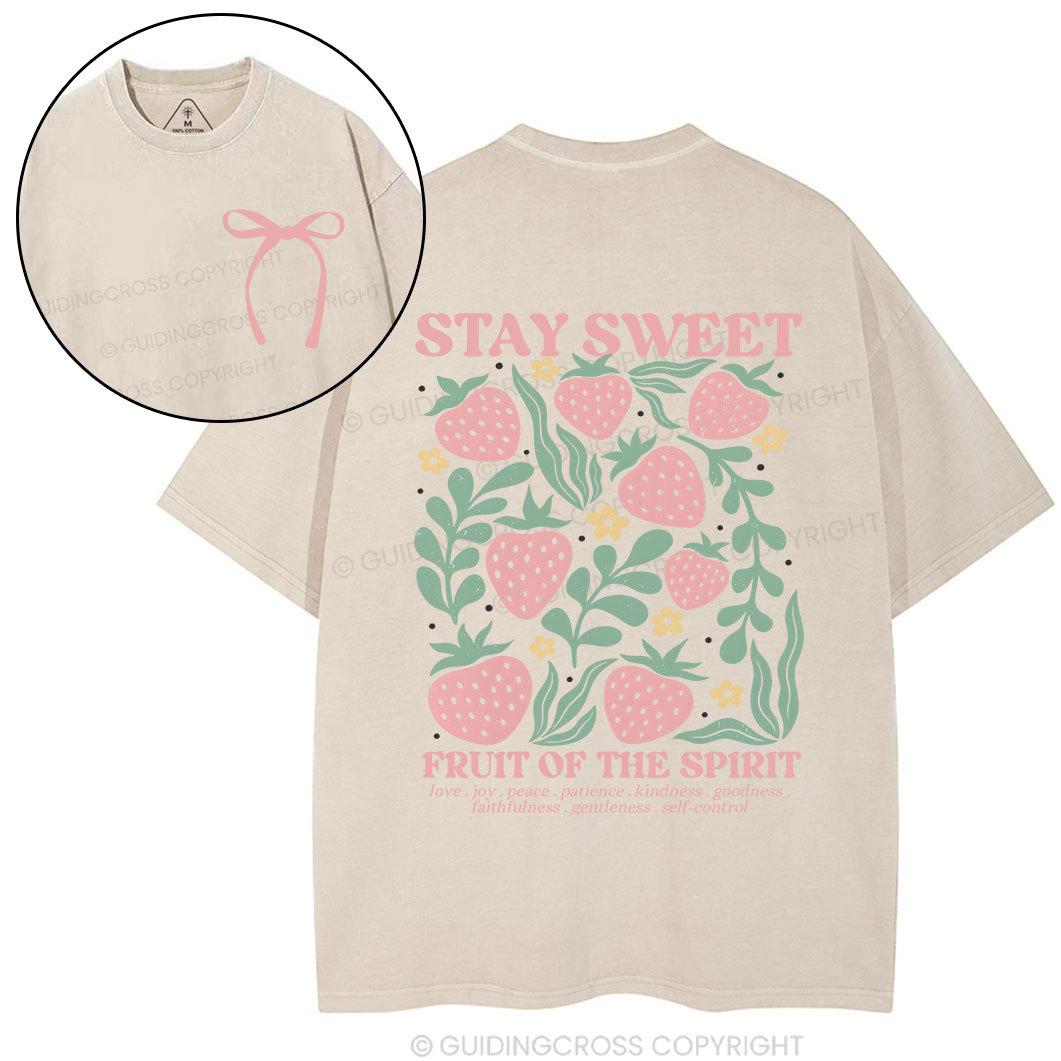 Stay Sweet Fruit Of The Spirit Christian Washed T-Shirt