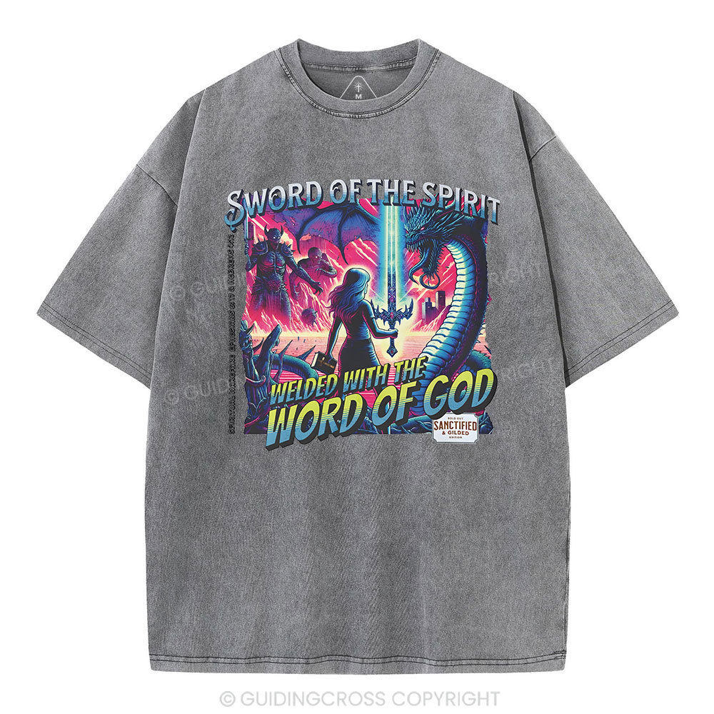 Sword Of The Spirit Christian Washed T-Shirt