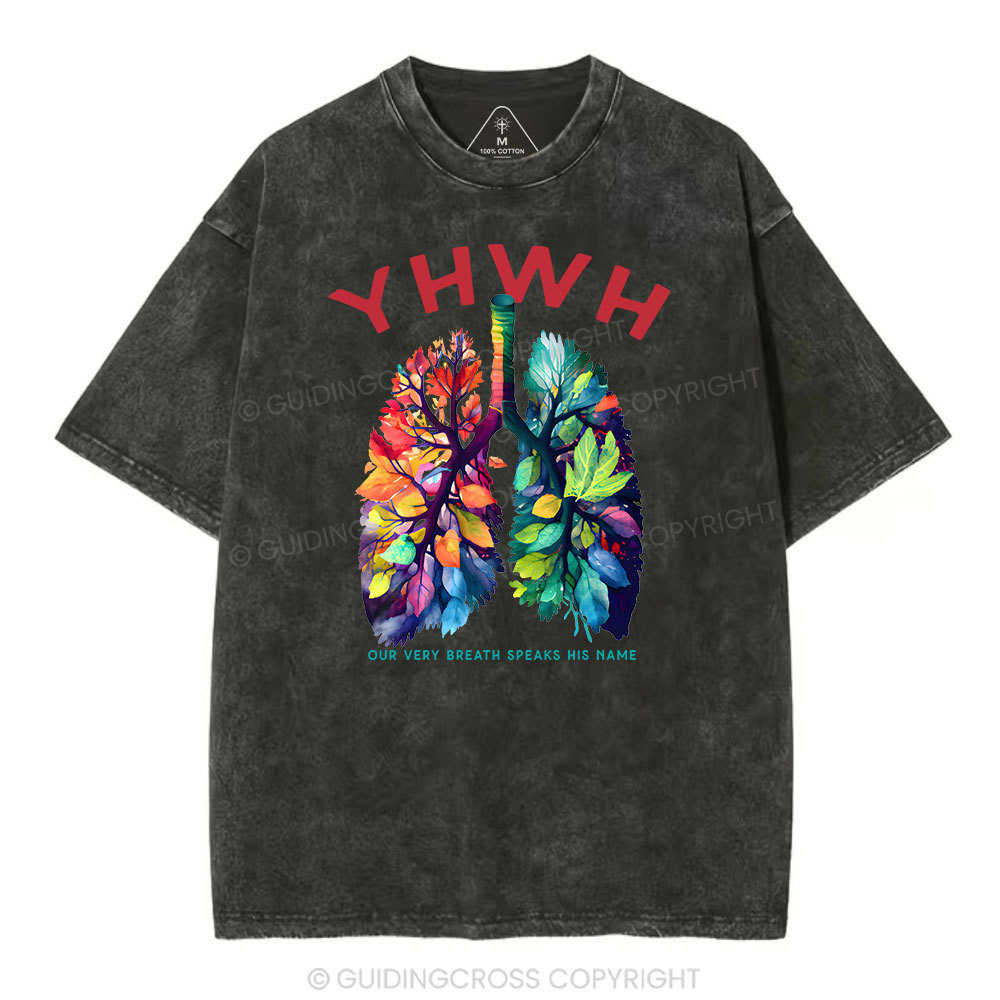 YHWH Leaf Christian Washed T-Shirt