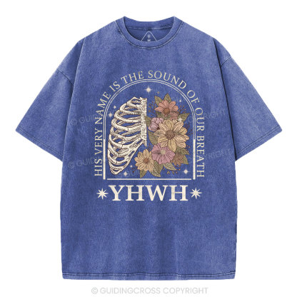YHWH Boho Floral Lung Christian Washed T-Shirt