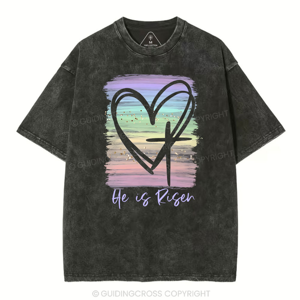 He Is Risen Vintage Washed Christian T-Shirt