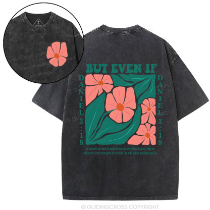 Floral Bible Verse Christian Washed T-Shirt