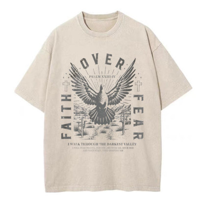 I Walk Though The Darkest Valley Christian Washed T-Shirt