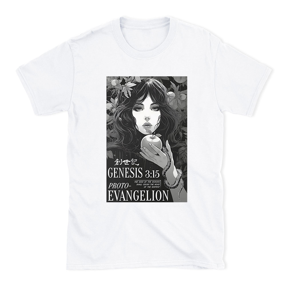 Retro Bible Print Genesis Evangelion Christian T-Shirt