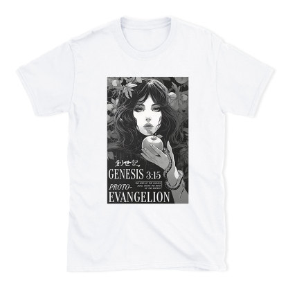 Retro Bible Print Genesis Evangelion Christian T-Shirt