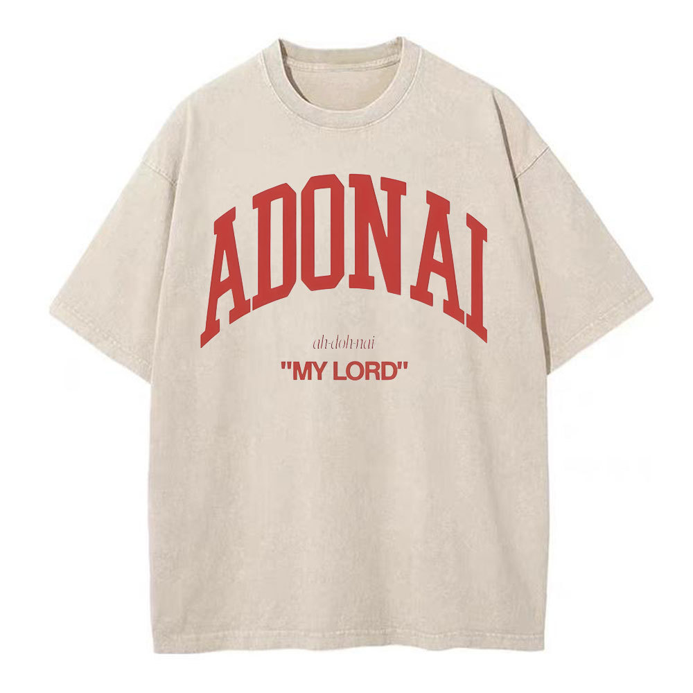 ADONAI My Lord Christian Washed T-Shirt