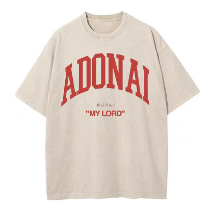 ADONAI My Lord Christian Washed T-Shirt