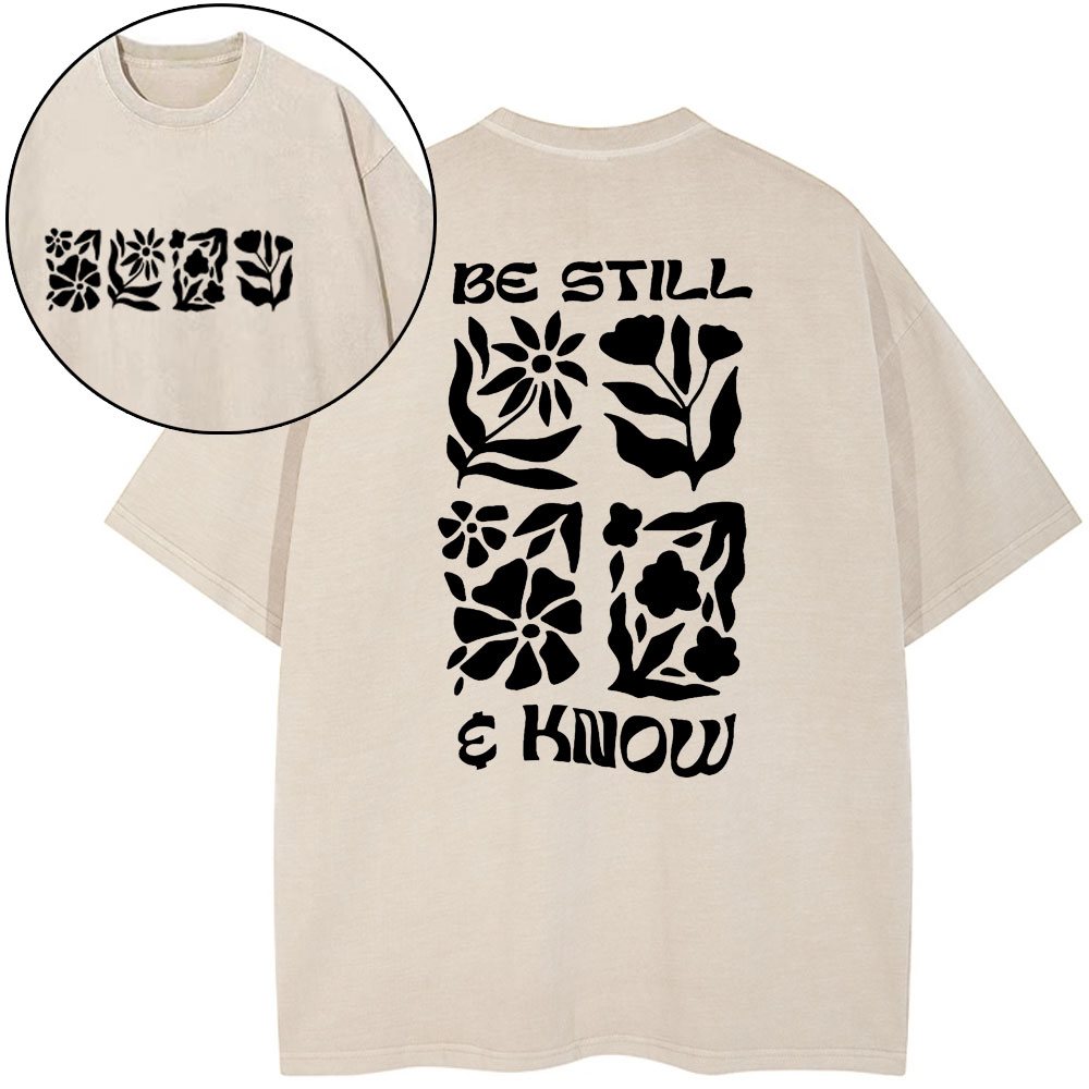 Be Still And Know Christian Washed T-Shirt