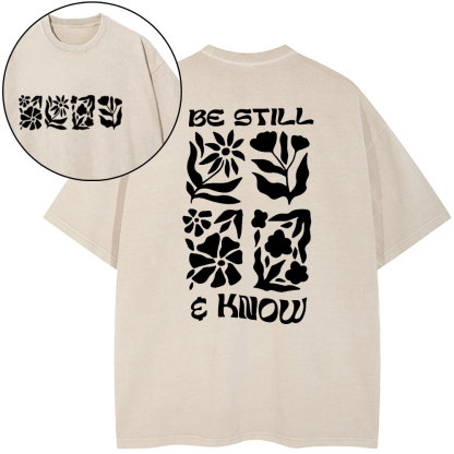 Be Still And Know Christian Washed T-Shirt