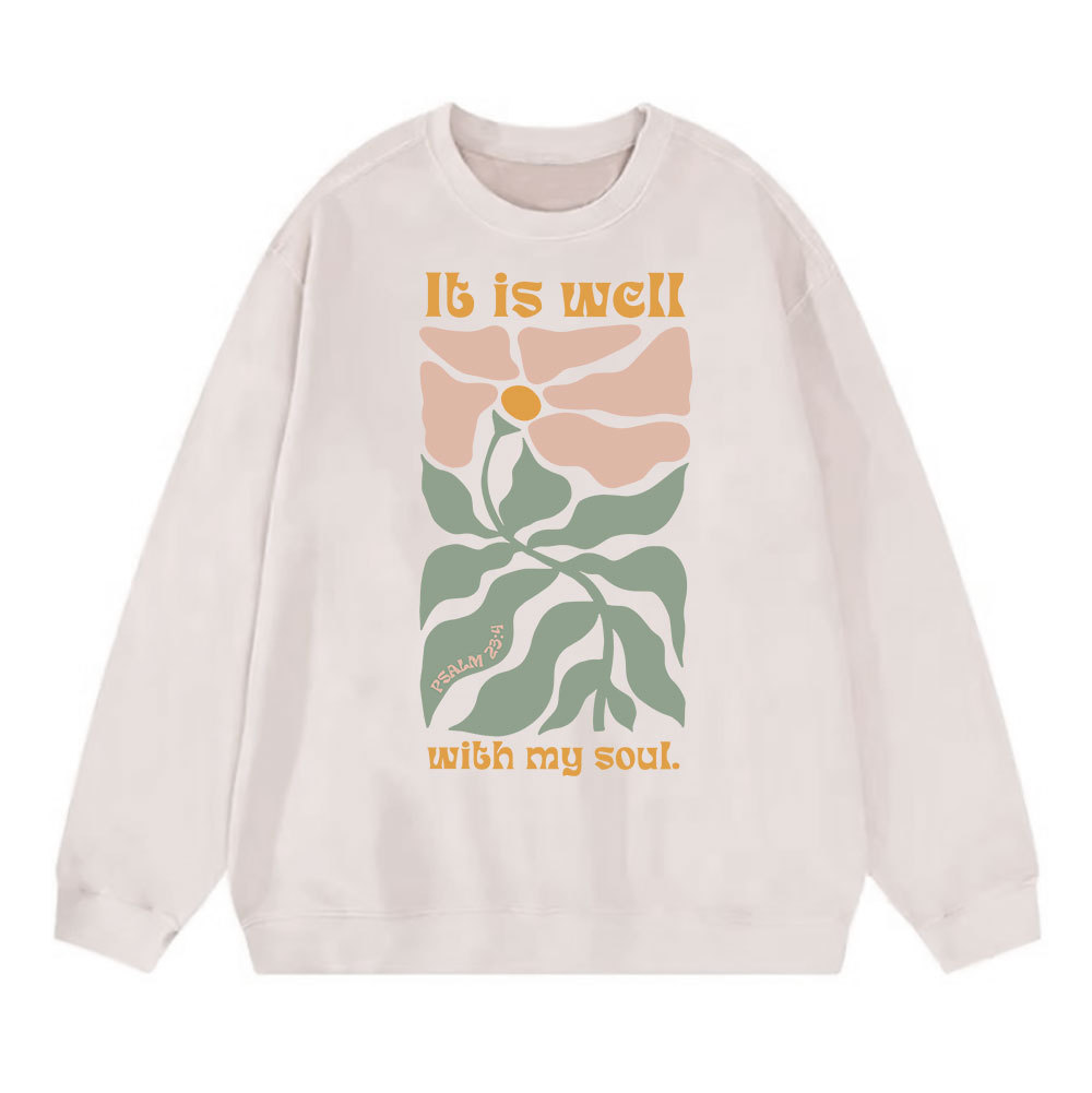 It Is Well With My Soul Christian Washed Sweatshirt