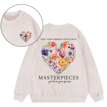Masterpices Give Him Your Pieces Christian Washed Sweatshirt