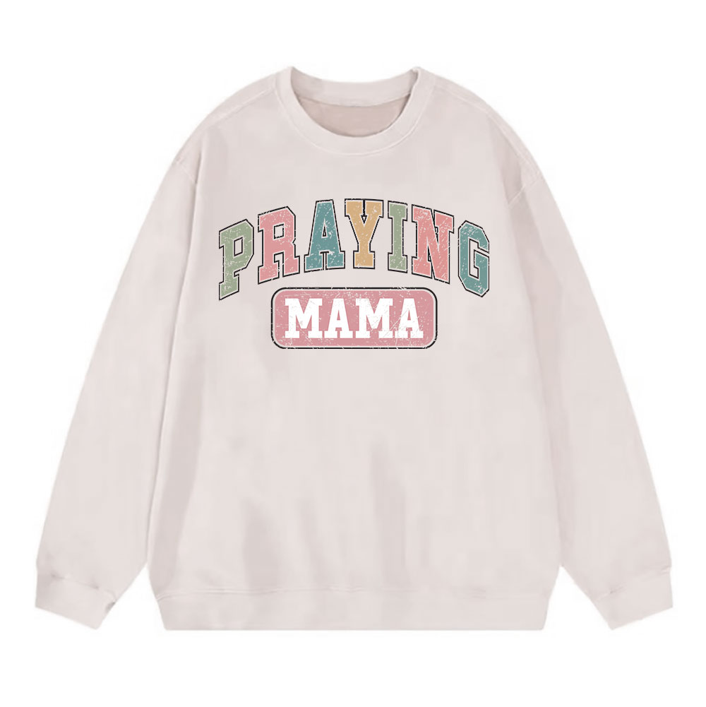 Praying Mama Vintage Christian Washed Sweatshirt