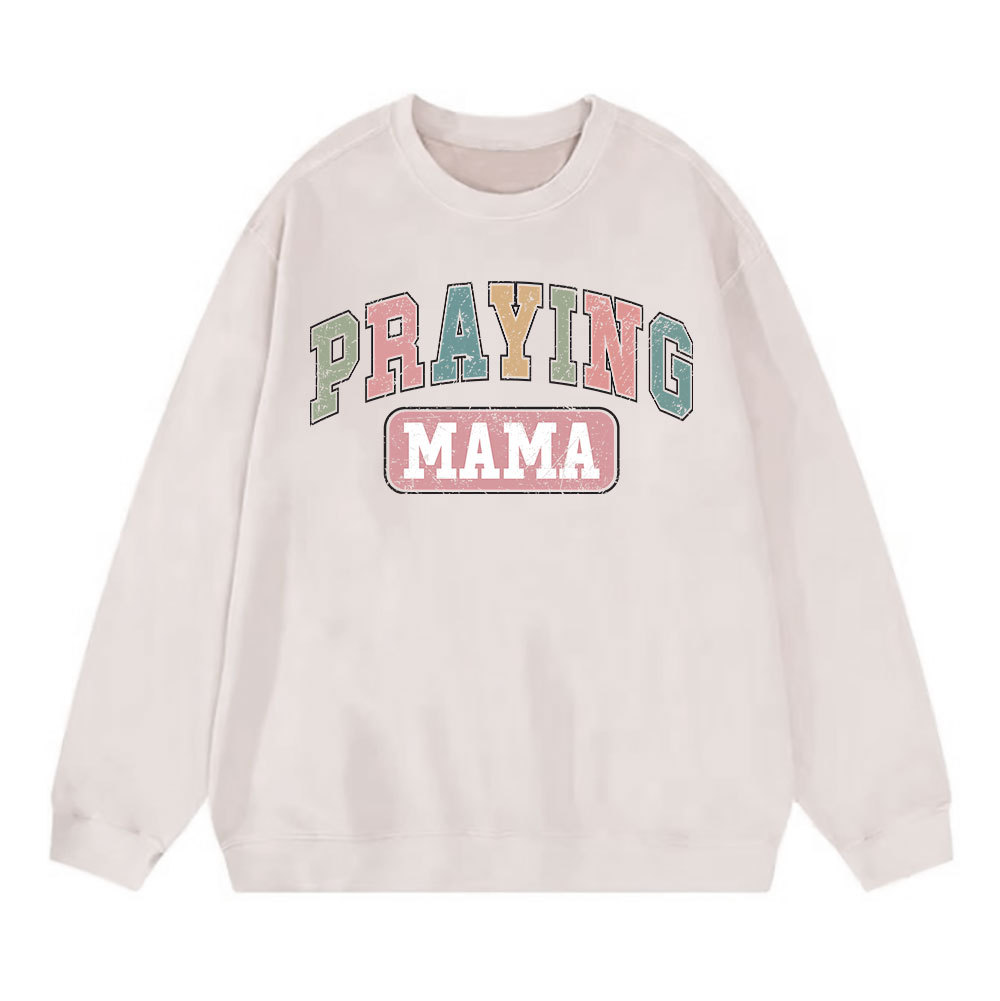 Praying Mama Vintage Christian Washed Sweatshirt