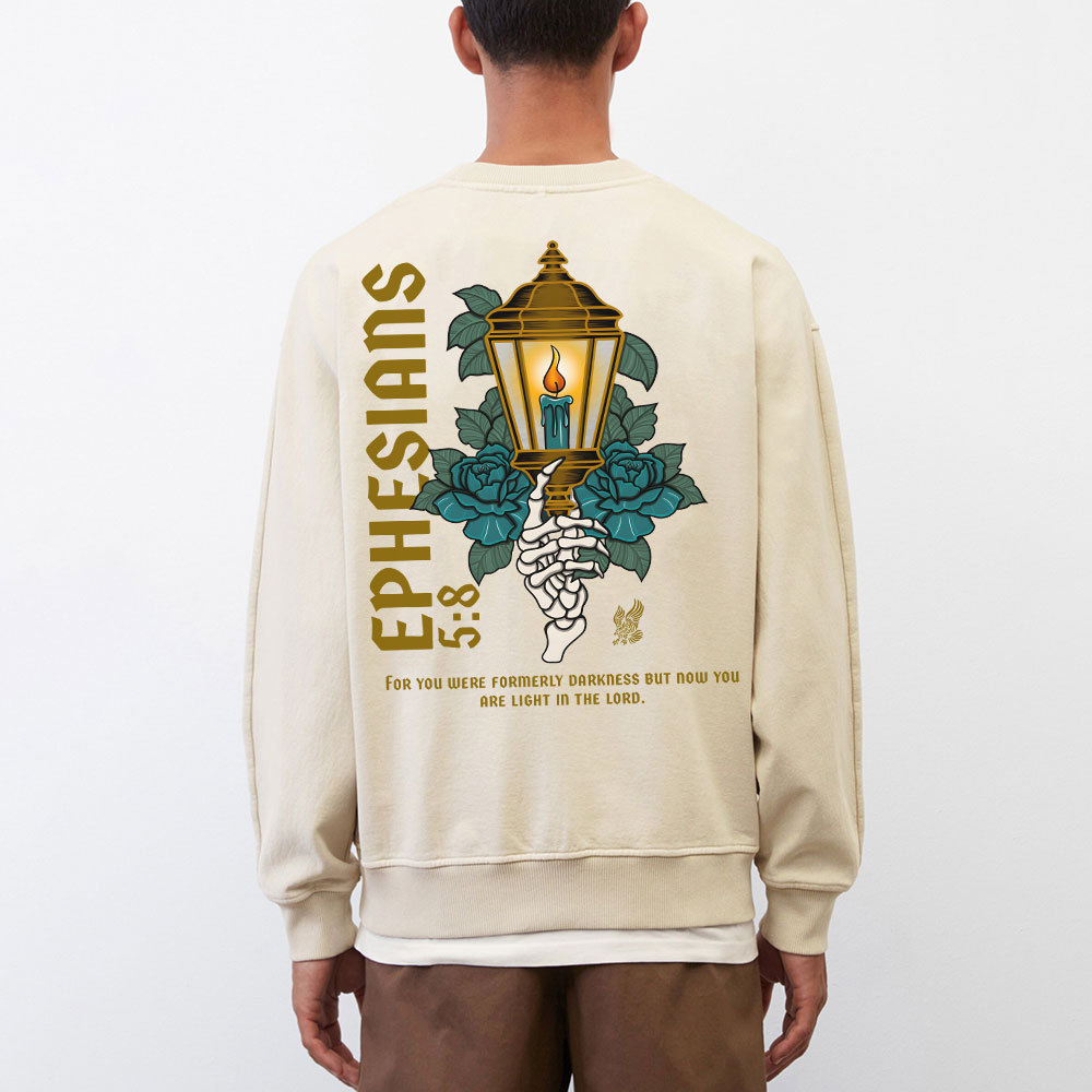 For You Were Formerly Darkness Christian Washed Sweatshirt